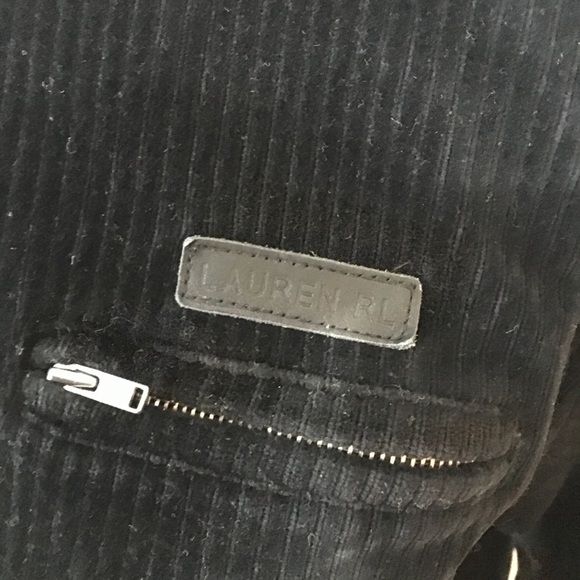𝅺Lauren Ralph Lauren 1/4 zip sweater black rib knit cotton spandex - Picture 4 of 7